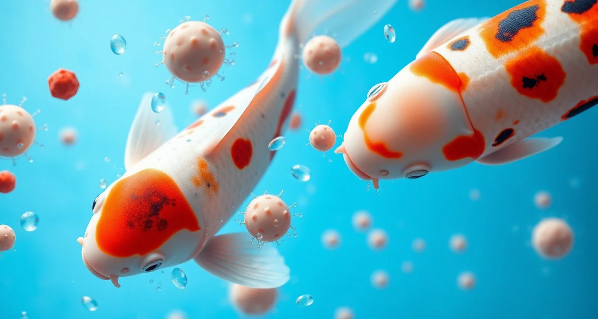 Aeromonas bacteria treatment in koi ponds Microscopic view of Aeromonas hydrophila bacteria affecting koi fish health in pond water quality environments