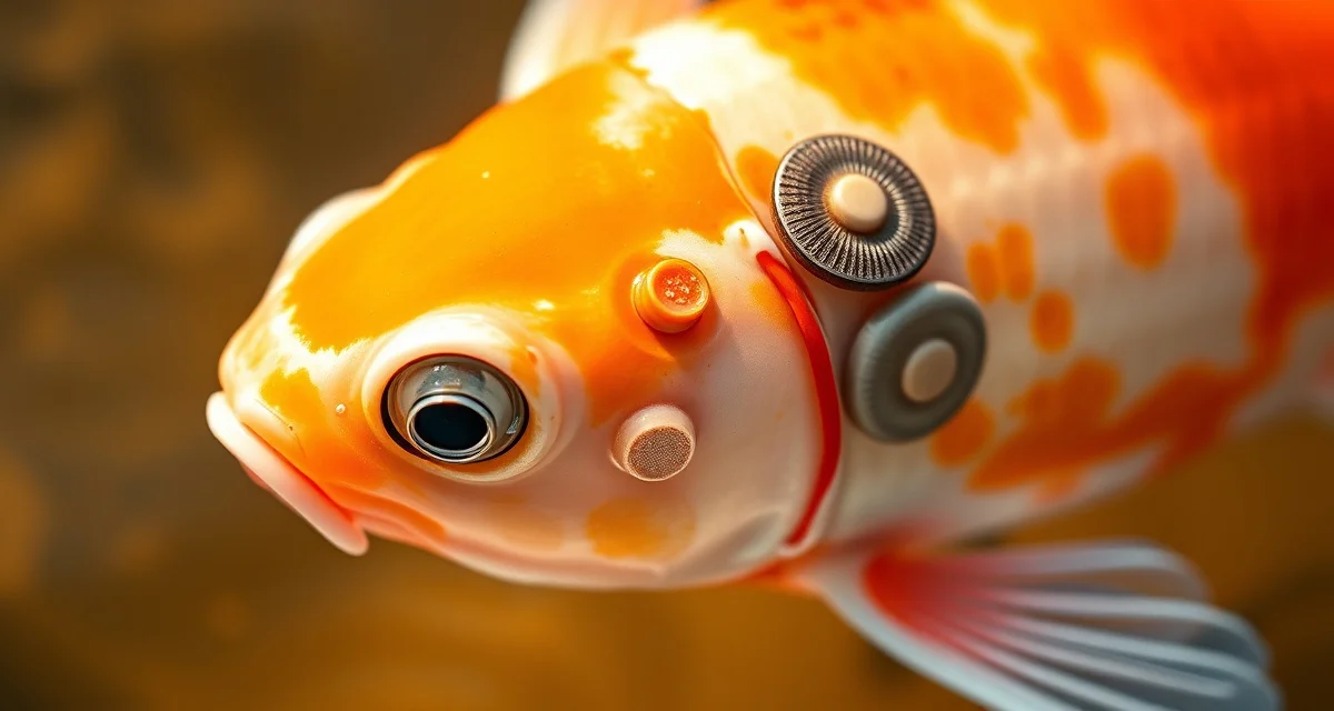Argulus parasite identification on koi Macro image of Argulus fish louse parasite attached to koi fish skin showing detailed anatomy and feeding apparatus