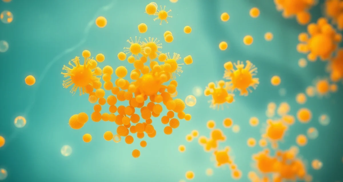 Nitrifying bacteria essential for koi pond water quality Microscopic view of beneficial nitrifying bacteria colonies in koi pond water supporting the nitrogen cycle