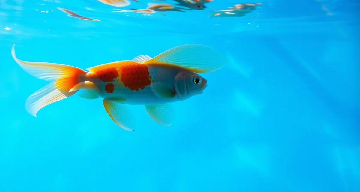 Butterfly koi long-fin health management best practices Butterfly koi with long flowing fins displaying healthy fin structure in clear pond water for health monitoring