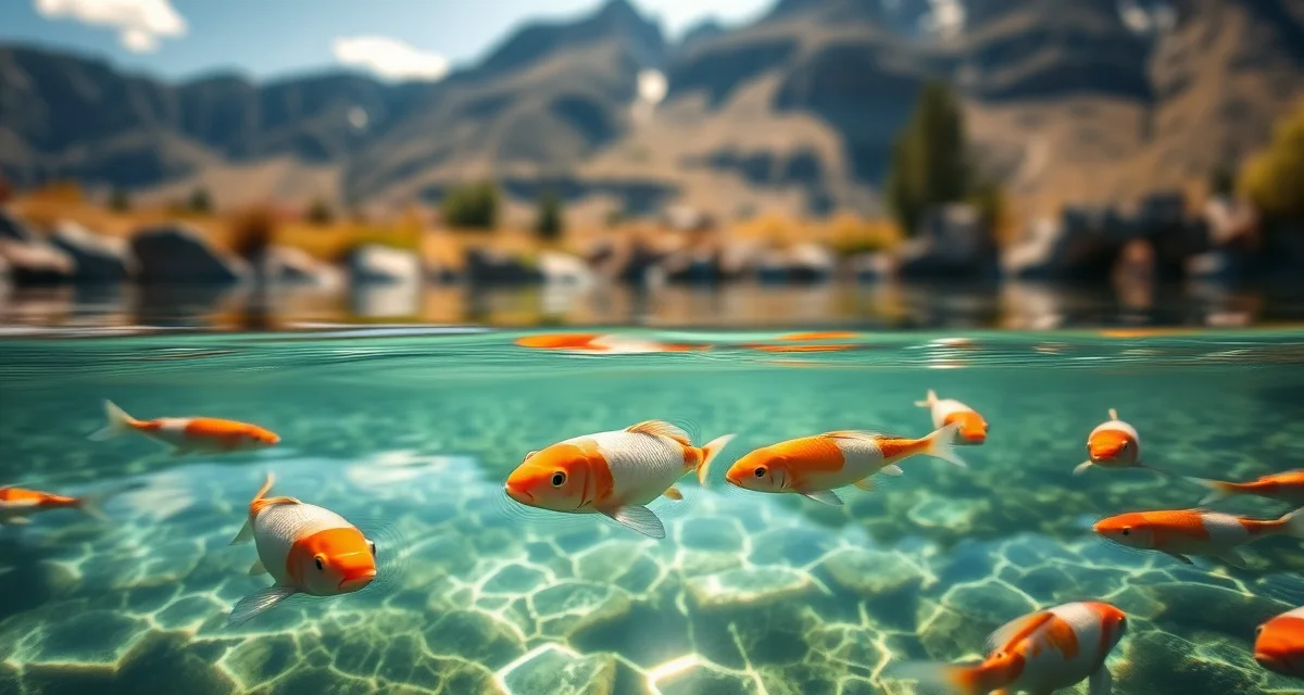 Colorado Koi Pond Regulatory Compliance Clear koi pond water demonstrating Colorado CPW regulatory compliance standards for healthy fish environments and disease prevention