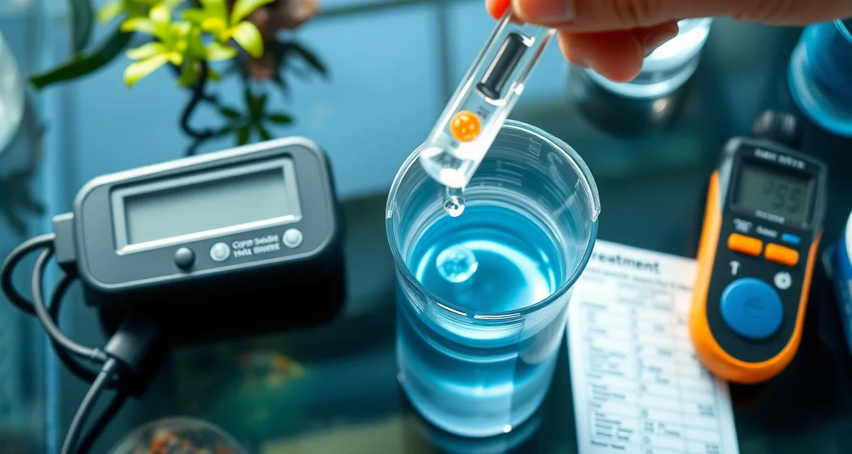 Safe copper treatment protocol for koi disease management Copper sulfate treatment dosing for koi quarantine with water hardness measurement and precise liquid measurement equipment