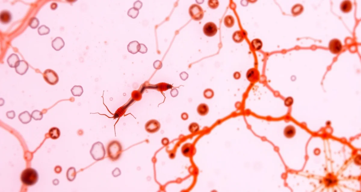 Parasite identification guide for koi pond treatment Microscopic image of Costia and Trichodina parasites affecting koi fish gills, demonstrating parasite identification for treatment planning