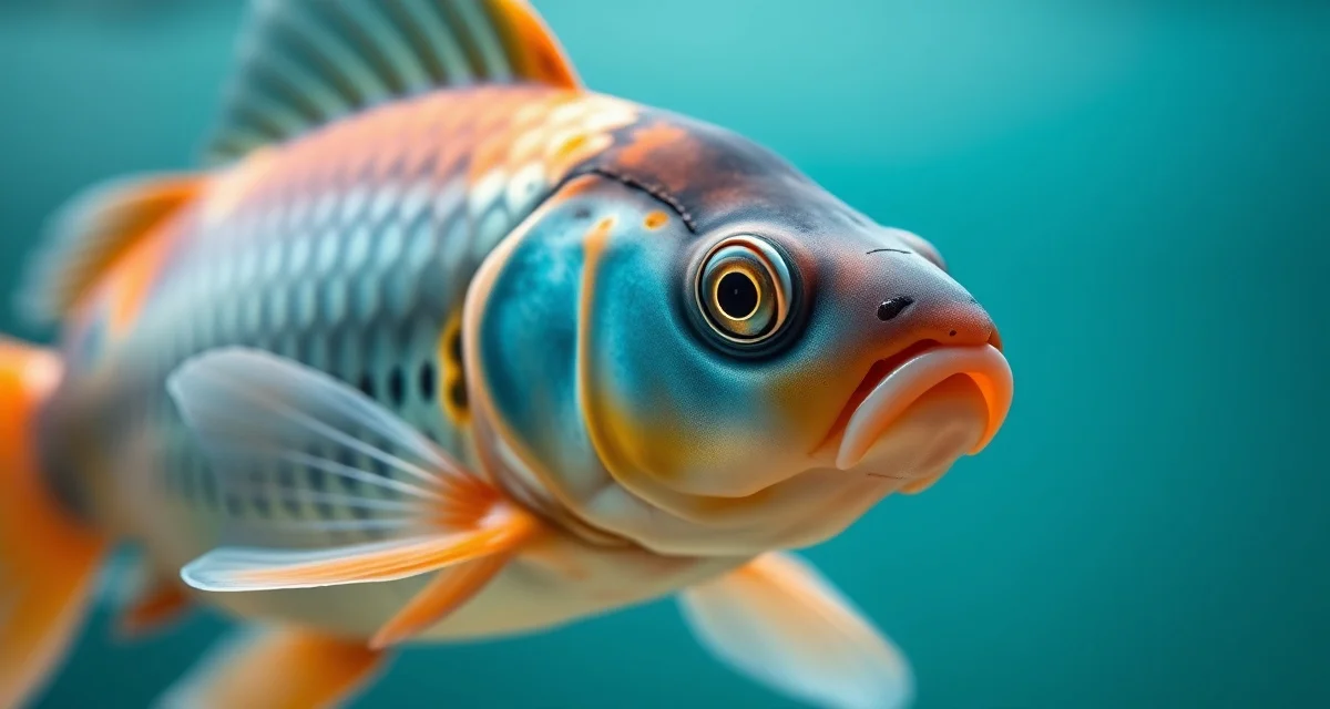 Koi clamped fins stress response Koi fish displaying clamped fins as a stress indicator, with dorsal and pectoral fins held tightly against body in aquatic environment.