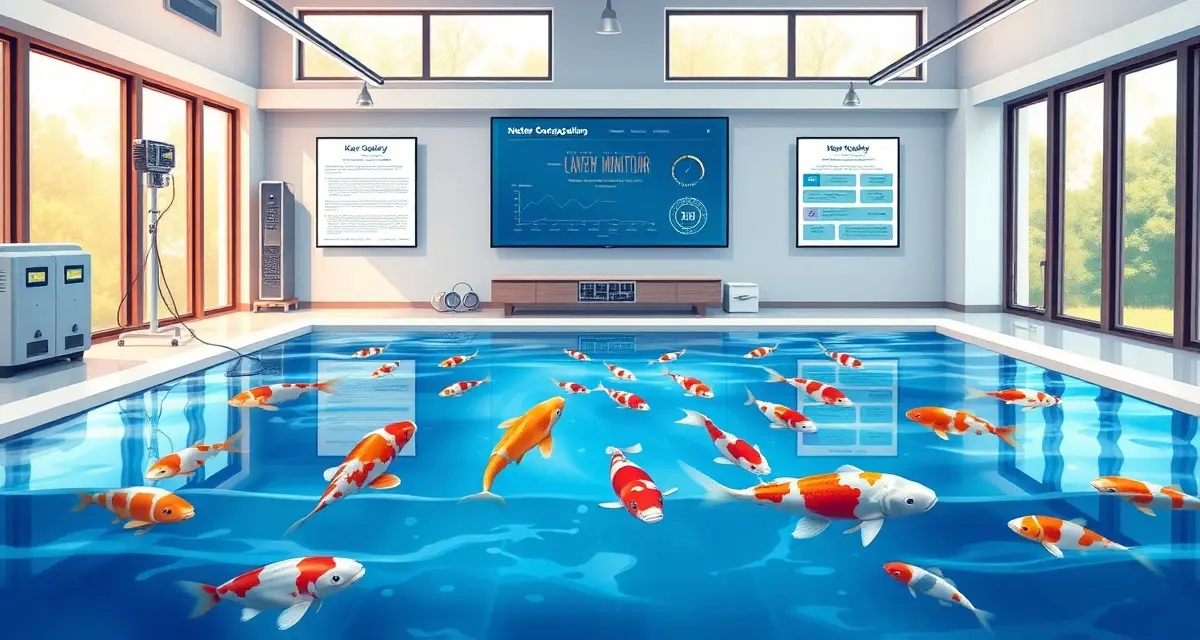 New Jersey Koi Dealer Compliance Management Koi dealer software dashboard showing New Jersey water quality compliance metrics and regulatory documentation for pond management.