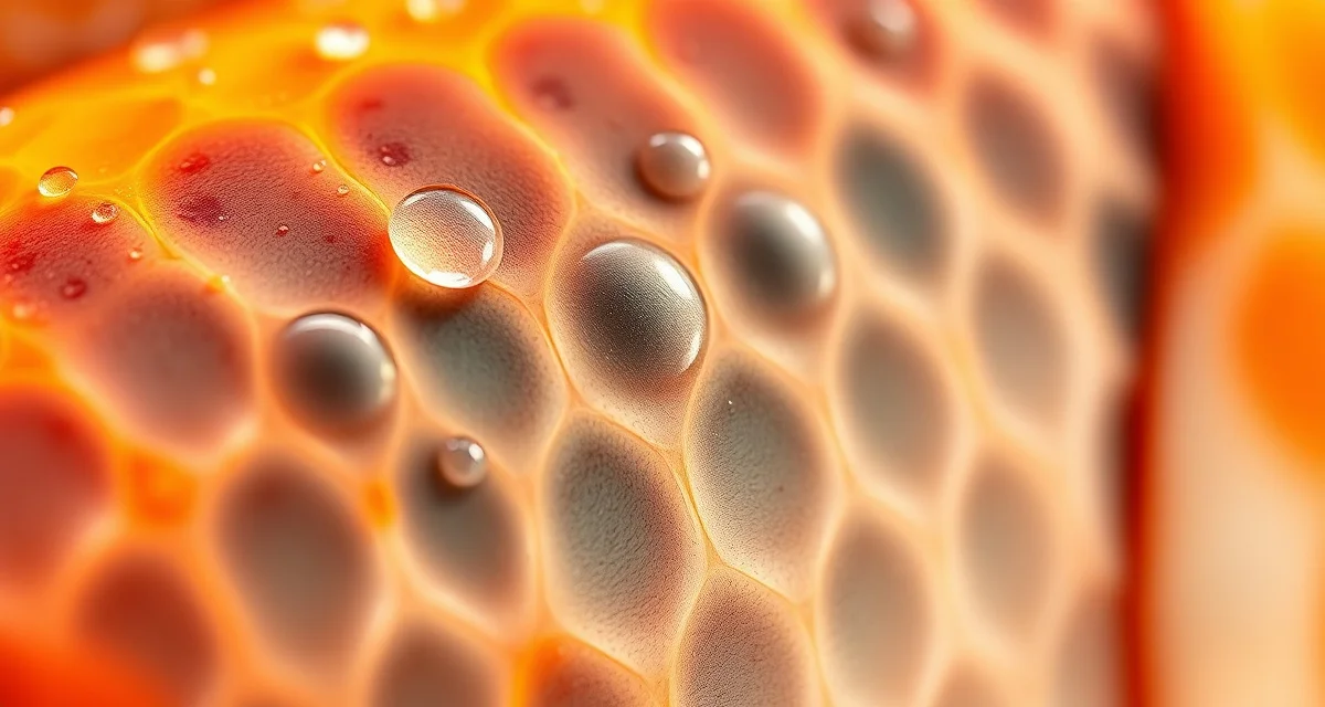 Koi disease prevention through water quality monitoring Microscopic view of koi fish scales showing healthy tissue structure for disease identification and water quality assessment