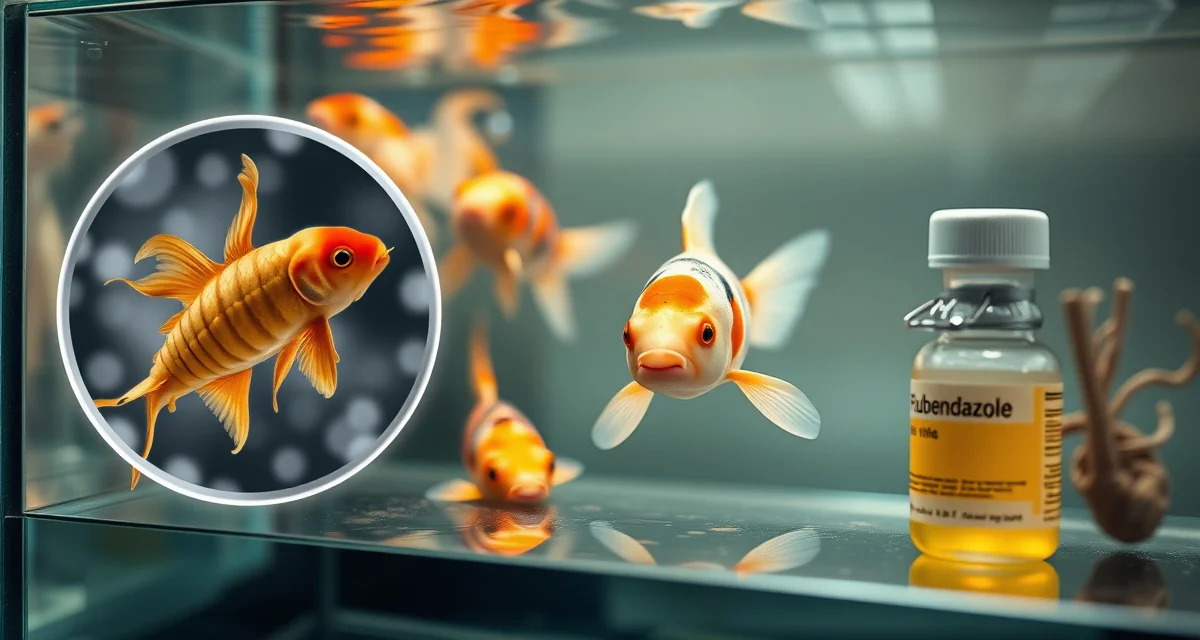 Flubendazole antiparasitic medication for koi disease treatment Flubendazole treatment for koi pond parasites - antiparasitic medication protocol for fish health management
