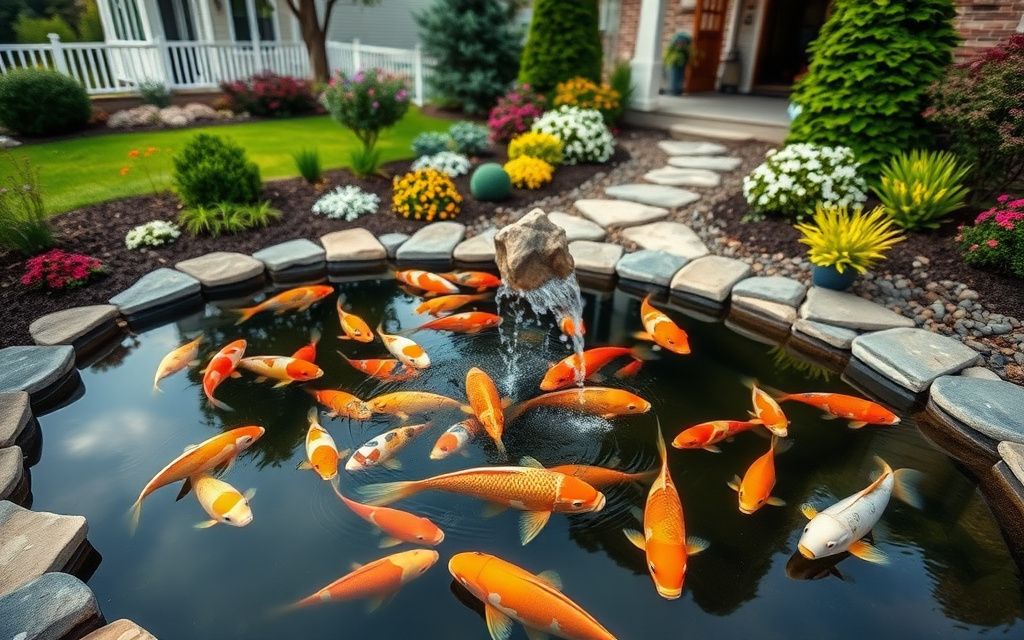 Koi Keeping in Texas: A Complete Guide Professional illustration for Koi Keeping in Texas: A Complete Guide - KoiQuanta koi pond care guide