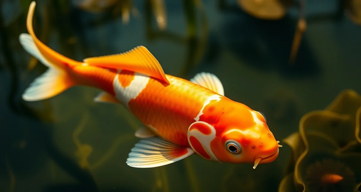 Clinical assessment of Melafix treatment for koi pond health Healthy koi fish swimming in clear pond water, illustrating proper aquatic health conditions and water quality for koi treatment evaluation.