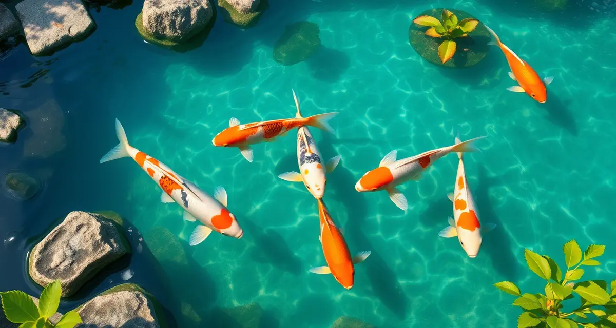 Real koi hobbyist testimonials and results Healthy koi fish swimming in clear pond water, representing successful KoiQuanta water quality management and fish health outcomes