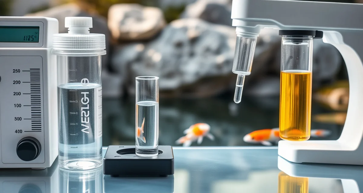Water quality pH analysis for New Hampshire koi ponds pH testing equipment for koi pond water quality management in New Hampshire's naturally acidic granite bedrock environment