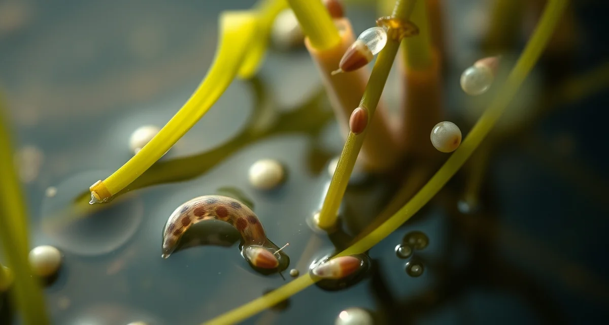 Plant-borne parasite vectors in koi ponds Aquatic pond plants and snails that can harbor koi parasites like anchor worm and other pathogens