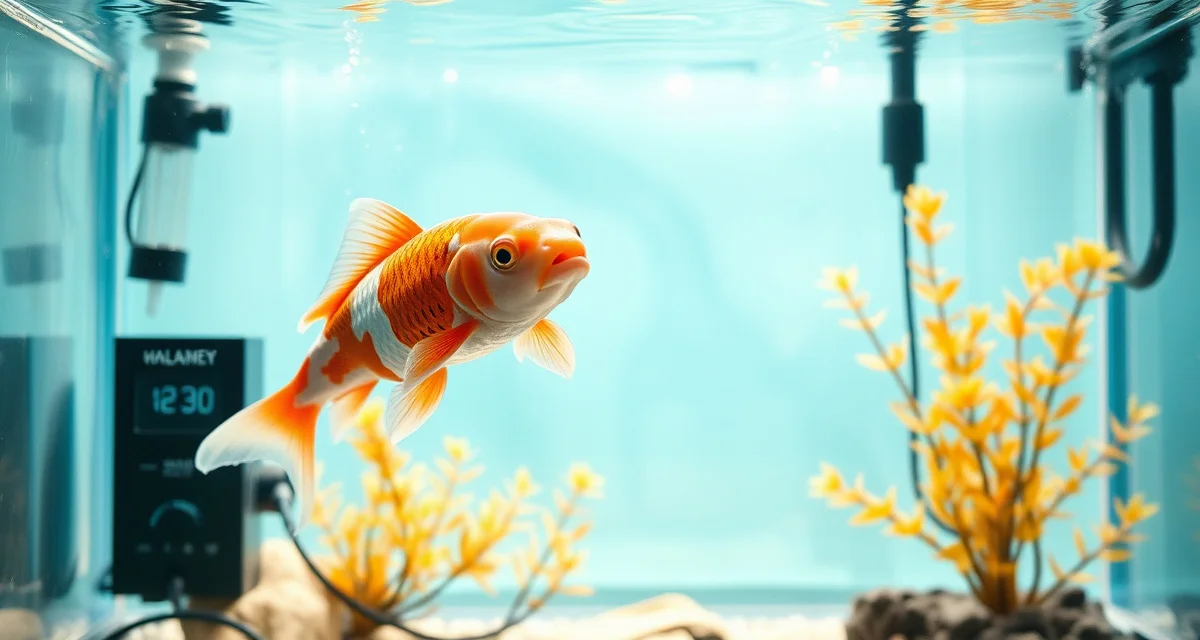 Prophylactic treatment protocol for imported koi during quarantine Koi fish in quarantine tank receiving prophylactic treatment during water quality monitoring for parasite prevention