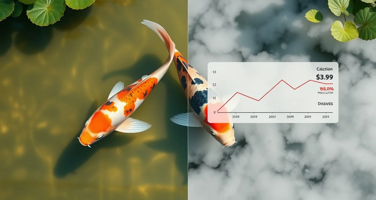 KoiQuanta quarantine investment vs disease loss breakdown Financial comparison chart showing koi quarantine cost analysis and disease outbreak prevention ROI for pond hobbyists