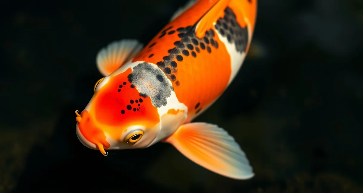 SVC disease recognition in koi fish Koi fish displaying early signs of spring viremia of carp in pond water during spring season.