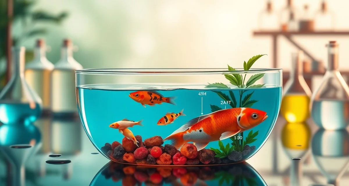 Interactive water chemistry parameter relationships for koi ponds Koi pond water quality parameter interactions diagram showing pH, ammonia, dissolved oxygen, temperature, and carbonate hardness relationships affecting fish health