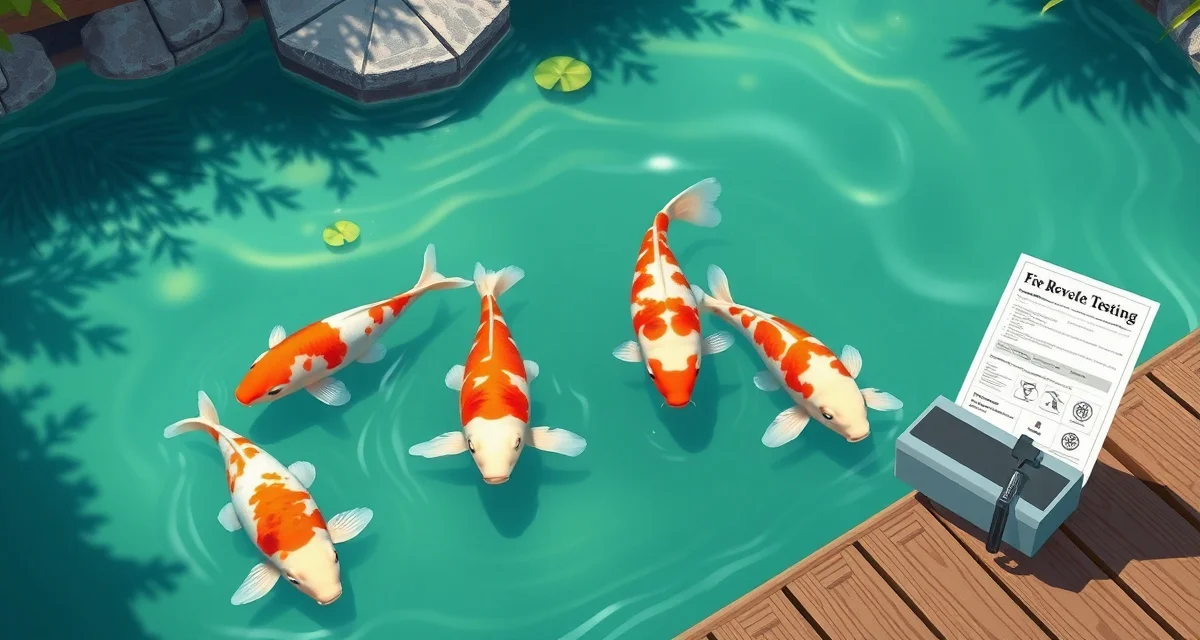 WDFW Aquatic Invasive Species Prevention Permit for Washington koi ponds Washington state koi pond with AIS prevention permit documentation and water quality testing equipment for hobbyist compliance.