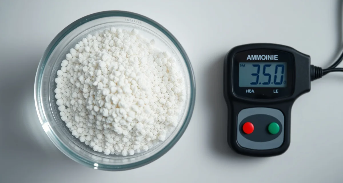 Zeolite ammonia removal demonstration for koi ponds White zeolite granules and ammonia testing equipment for koi pond water quality management and emergency ammonia control